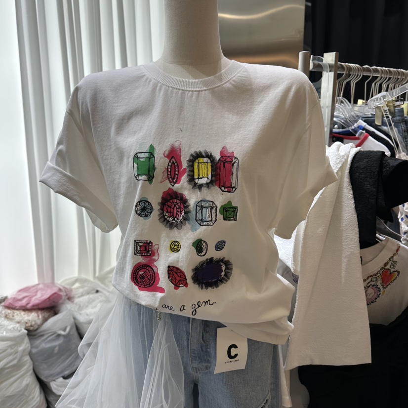 CHEAP-CHIC韓國東大門代購女裝新款26春夏職業休閑人氣T恤CHEAP-CHIC/CHARLES THE SECONDT恤圖色1