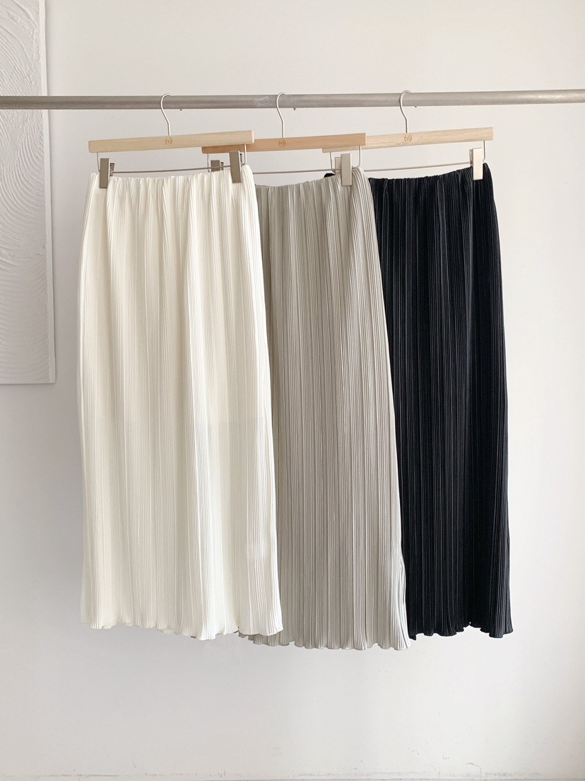 AFTERGLOW韓國東大門直郵女裝新款熱賣26春夏長裙百褶褶裙AFTERGLOW長裙圖色3左三色