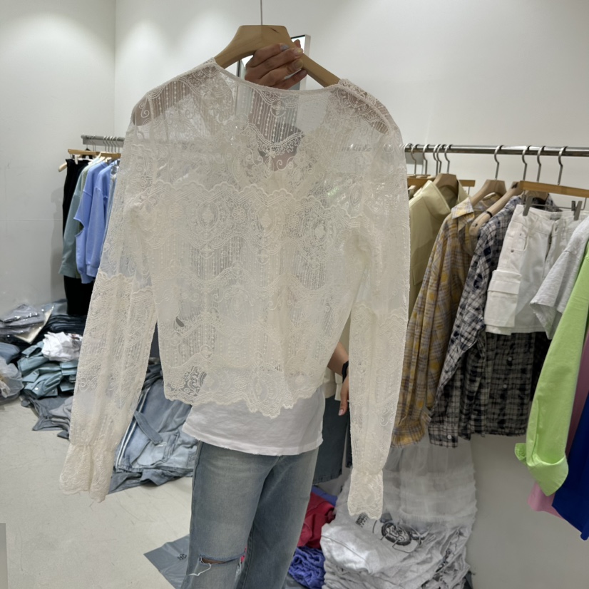 REPELLER韓國代購女裝新品熱賣時尚人氣休閑26春夏襯衫蕾絲衫REPELLER襯衫/蕾絲衫