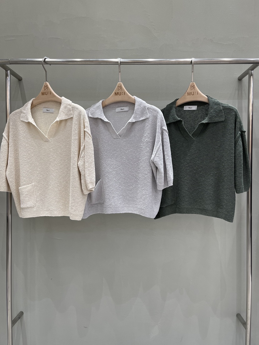 THE MUI韓國代購女裝新款推薦時尚職業26春夏針織衫口袋THE MUI針織衫