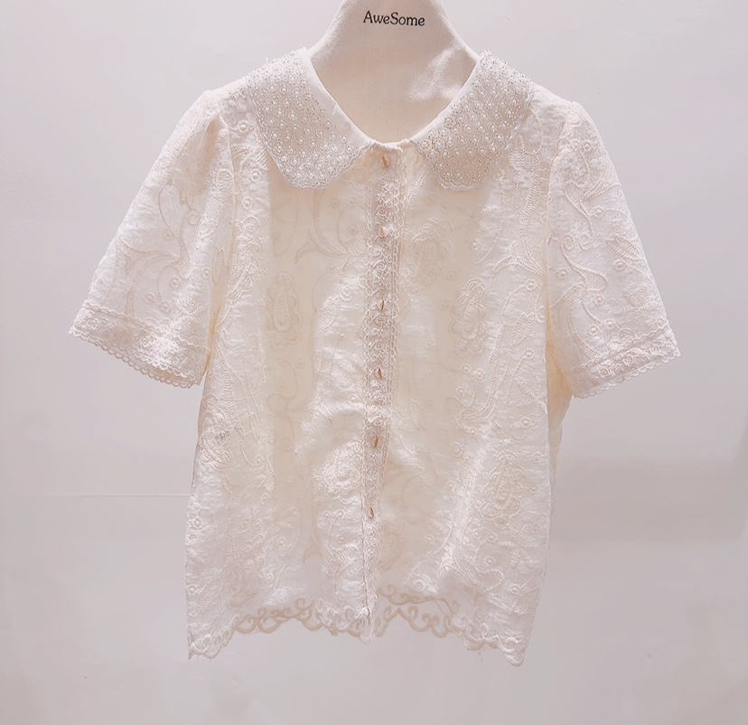 AWESOME-P韓國代購女裝新品26春夏時尚休閑熱賣襯衫蕾絲衫AWESOME-P襯衫/蕾絲衫圖色1