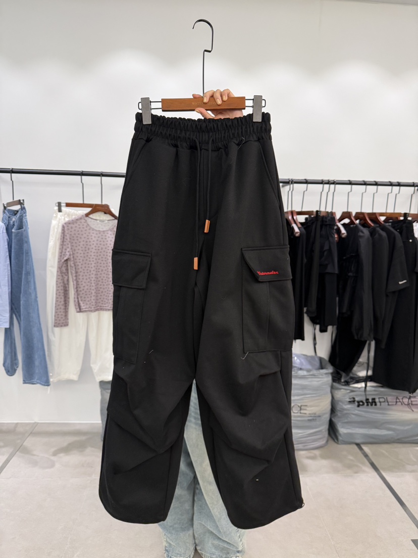 WATERMELON韓國代購女裝新款推薦26春夏時尚熱賣休閑褲口袋WATER MELON休閑褲圖色2