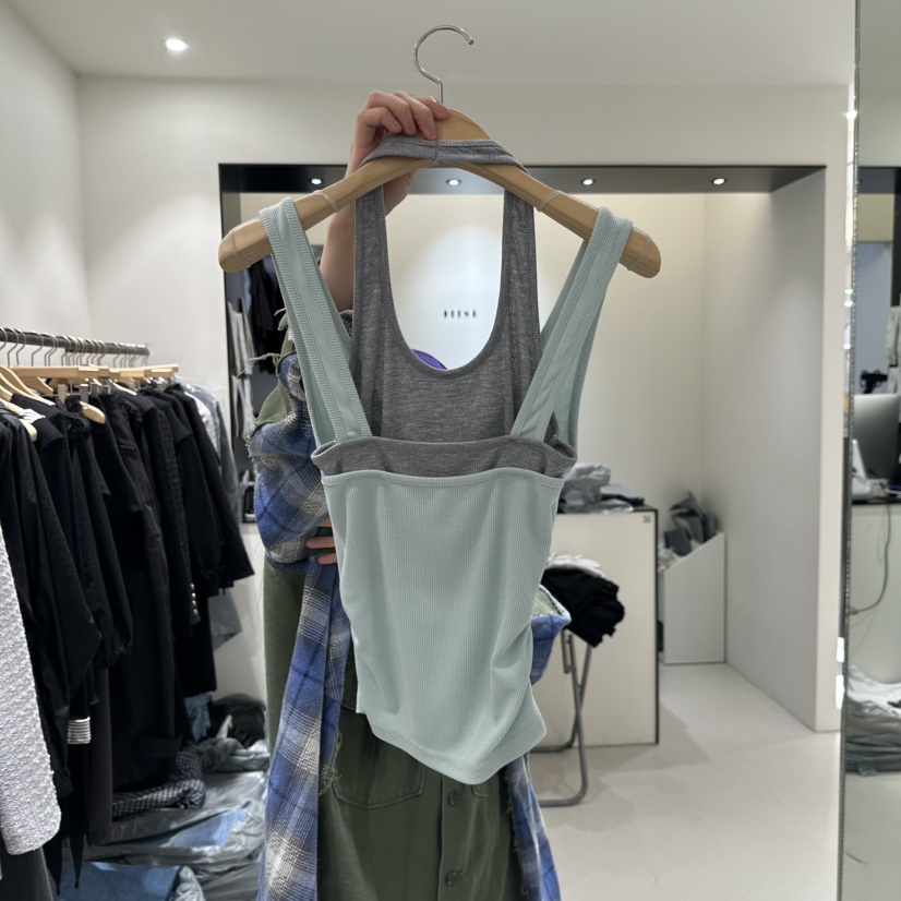BEENS韓國直郵實拍女士新品休閑職業時尚26春夏吊帶背心假兩件BEENS吊帶/背心
