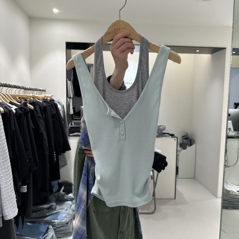 BEENS韓國直郵實拍女士新品休閑職業時尚26春夏吊帶背心假兩件BEENS吊帶/背心圖色1