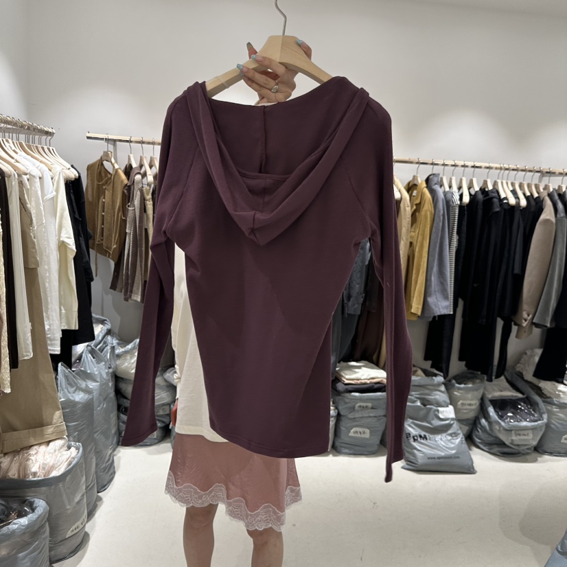 CONNAUGHT/DAILYJUD韓國東大門代購女士新款推薦長袖T恤連帽衫CONNAUGHT/DAILYJUD長袖T恤