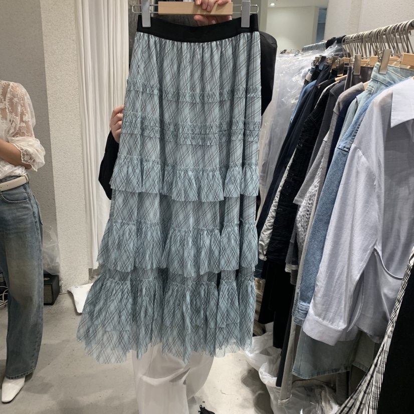 SSEMIENNE韓國直郵女裝新品職業熱賣人氣26春夏推薦長裙格子SSENIQUE長裙