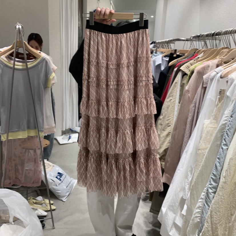 SSEMIENNE韓國直郵女裝新品職業熱賣人氣26春夏推薦長裙格子SSENIQUE長裙圖色1