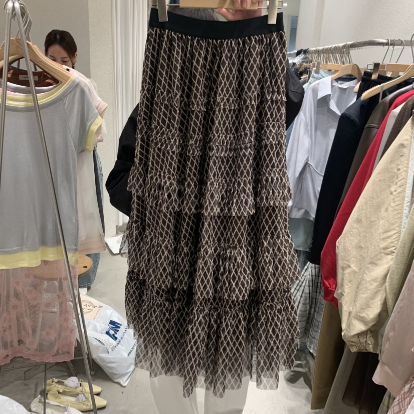 SSEMIENNE韓國直郵女裝新品職業熱賣人氣26春夏推薦長裙格子SSENIQUE長裙圖色2