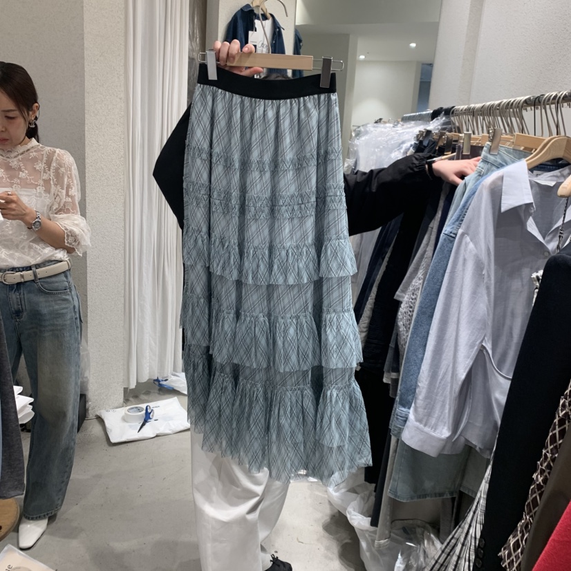 SSEMIENNE韓國直郵女裝新品職業熱賣人氣26春夏推薦長裙格子SSENIQUE長裙圖色3