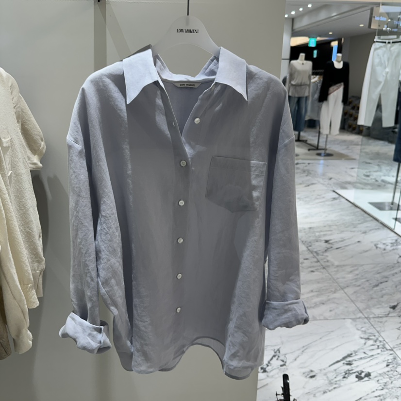 LOW MOMENT韓國直郵女士新款人氣襯衫蕾絲衫不含內搭亞麻布LOW MOMENT襯衫/蕾絲衫圖色2