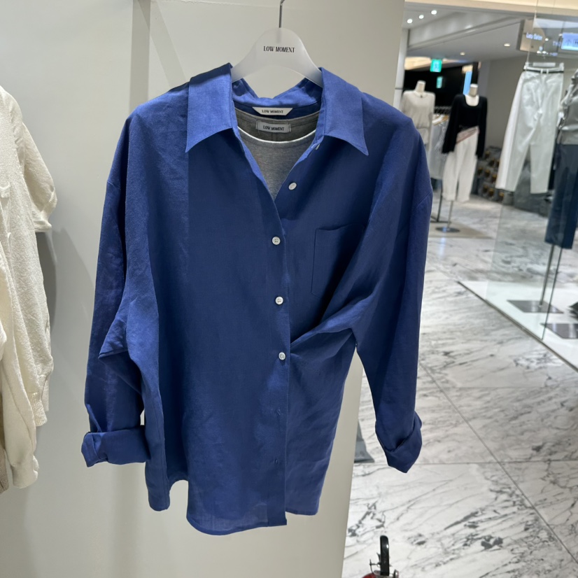 LOW MOMENT韓國直郵女士新款人氣襯衫蕾絲衫不含內搭亞麻布LOW MOMENT襯衫/蕾絲衫圖色3