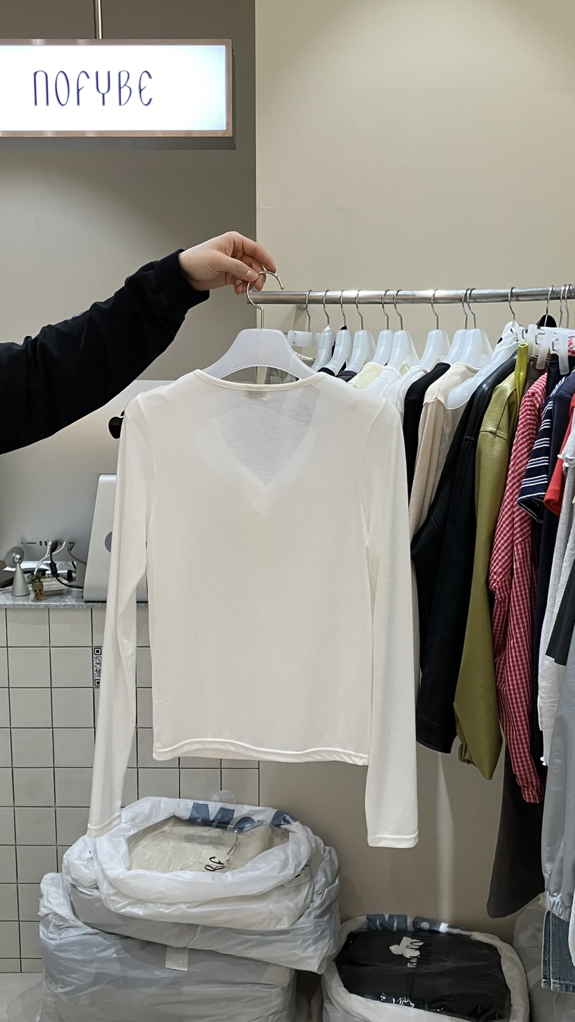 NOFYBE韓國直郵實拍女士新款職業熱賣休閑長袖T恤假兩件雙層NOFYBE長袖T恤