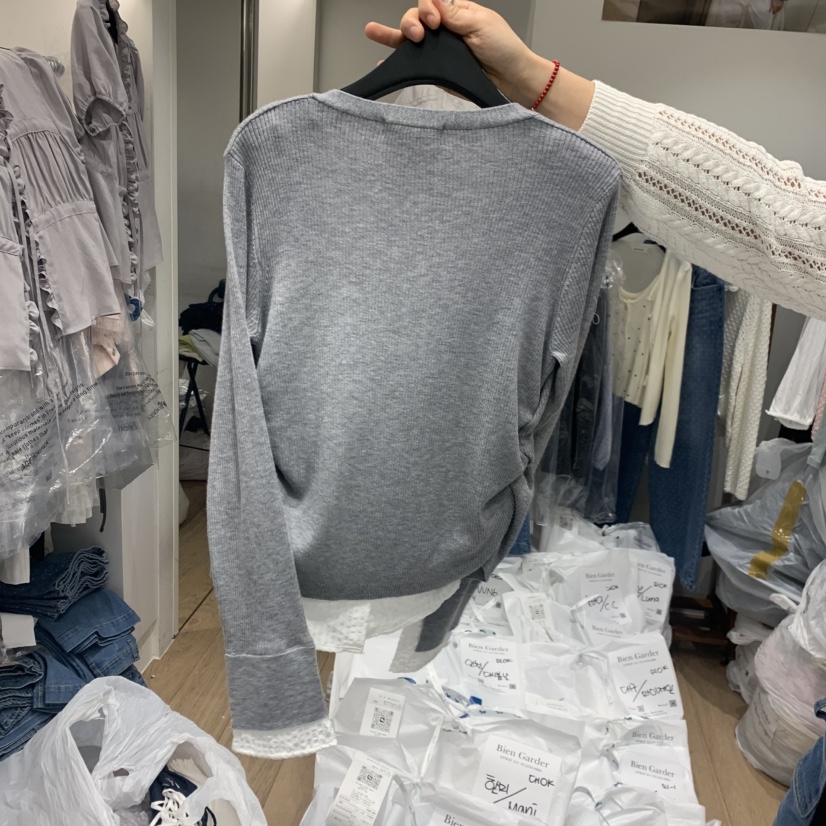 BIEN GARDER韓國直郵女裝新款26春夏針織衫羊毛衫假兩件BIEN GARDER針織衫