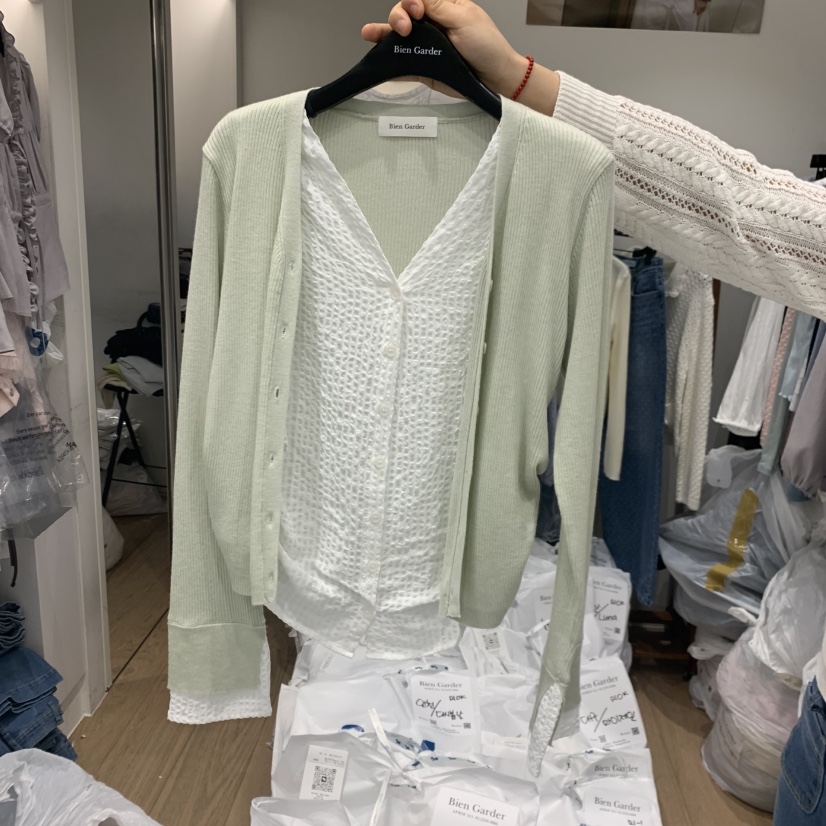 BIEN GARDER韓國直郵女裝新款26春夏針織衫羊毛衫假兩件BIEN GARDER針織衫圖色1