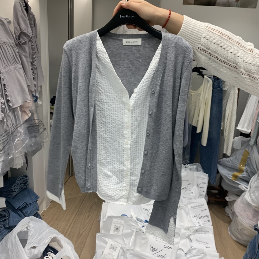 BIEN GARDER韓國直郵女裝新款26春夏針織衫羊毛衫假兩件BIEN GARDER針織衫圖色3