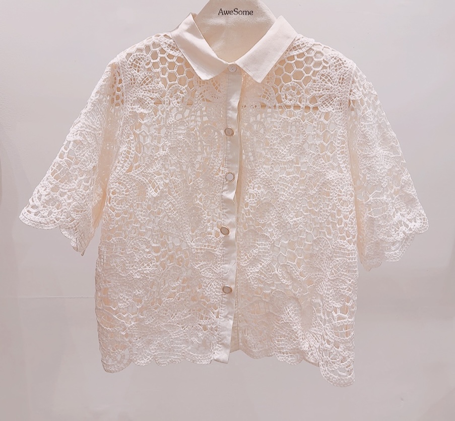 AWESOME-P韓國東大門直郵女士新品推薦休閑熱賣襯衫蕾絲衫AWESOME-P襯衫/蕾絲衫圖色1