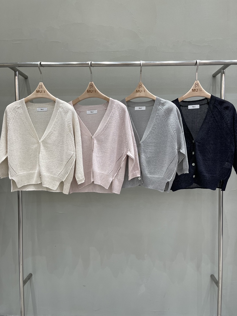 THE MUI韓國直郵實拍女士新款26春夏人氣針織衫短款開衫THE MUI針織衫