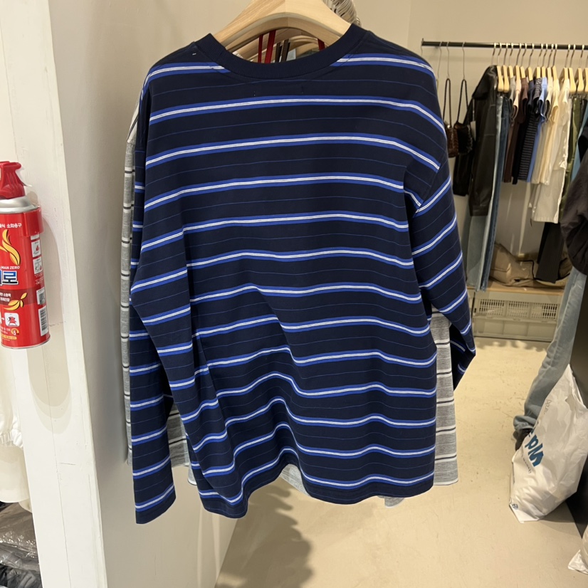 PLATE韓國直郵實拍女裝新款推薦熱賣人氣職業長袖T恤條紋PLATE長袖T恤