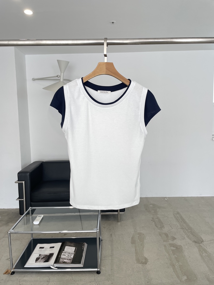 EDITION-P韓國代購女裝新款26春夏休閑推薦人氣時尚職業T恤EDITION/CHAHEET恤圖色1