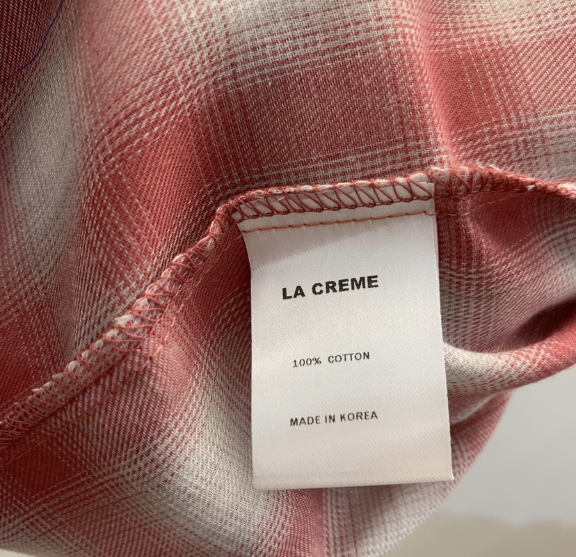 LA CREME韓國東大門直郵女裝新款26春夏熱賣襯衫蕾絲衫格子LA CREME襯衫/蕾絲衫