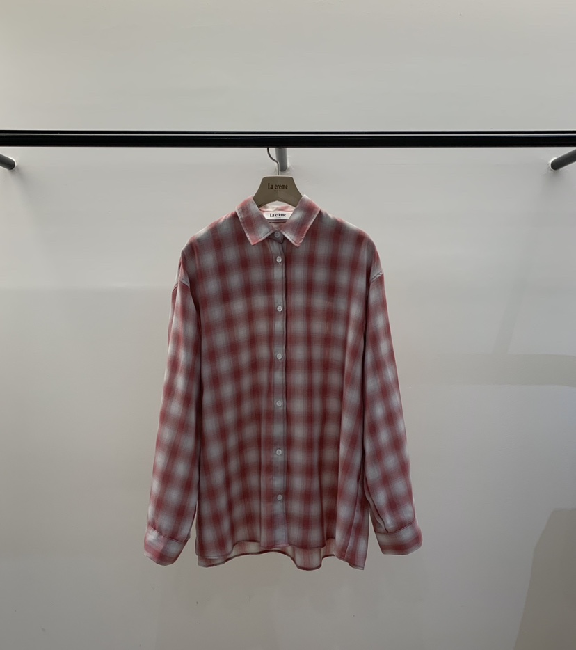 LA CREME韓國東大門直郵女裝新款26春夏熱賣襯衫蕾絲衫格子LA CREME襯衫/蕾絲衫圖色1