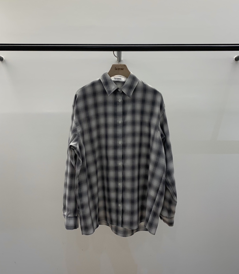 LA CREME韓國東大門直郵女裝新款26春夏熱賣襯衫蕾絲衫格子LA CREME襯衫/蕾絲衫圖色2
