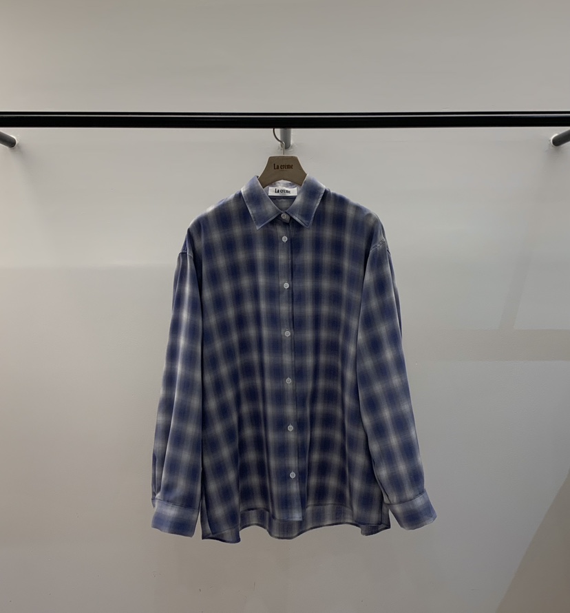 LA CREME韓國東大門直郵女裝新款26春夏熱賣襯衫蕾絲衫格子LA CREME襯衫/蕾絲衫圖色3