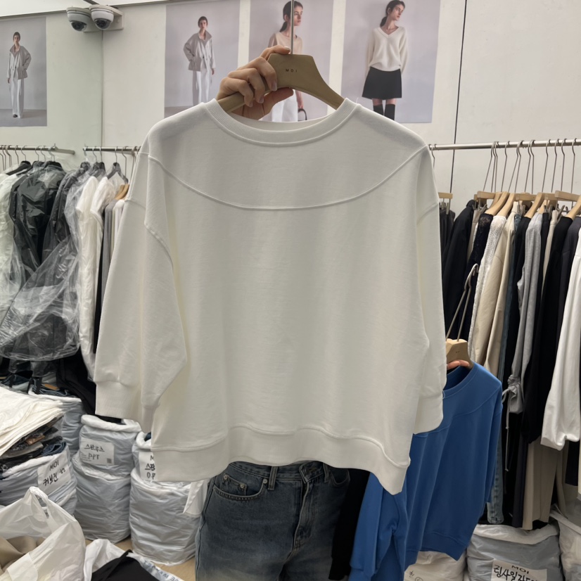 MOI-A韓國東大門代購女裝新品休閑人氣26春夏衛衣短款圓領MOI-A衛衣圖色1