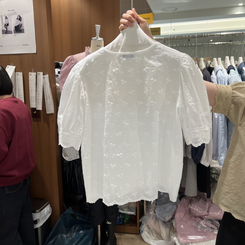 OGI韓國直郵女裝新品26春夏休閑時尚人氣熱賣職業襯衫蕾絲衫FLat OGI襯衫/蕾絲衫