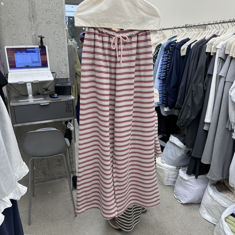 AMOEBA韓國直郵女裝新款時尚休閑推薦26春夏熱賣休閑褲條紋AMOEBA休閑褲圖色2