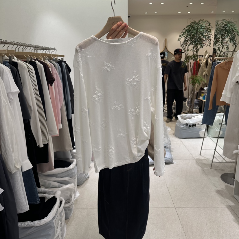 GRACIA韓國直郵實拍女士新品熱賣職業休閑推薦針織衫刺繡GRACIA針織衫圖色1