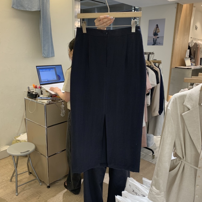 W AND J韓國直郵女士新品26春夏人氣休閑熱賣時尚長裙口袋W AND J長裙