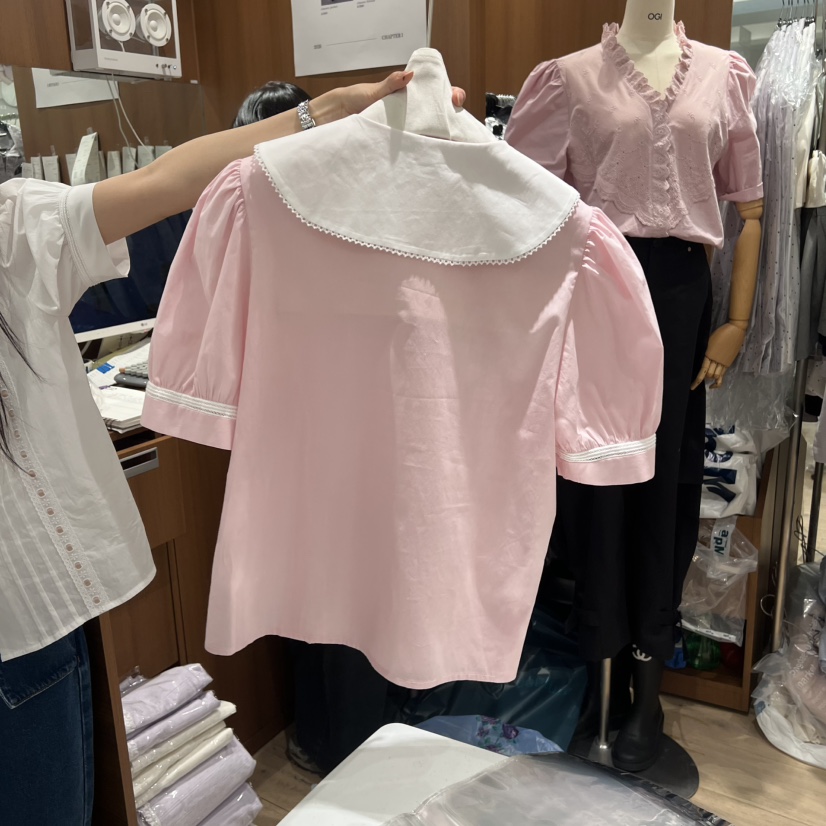 OGI韓國直郵實拍女裝新品職業休閑26春夏時尚人氣襯衫蕾絲衫FLat OGI襯衫/蕾絲衫