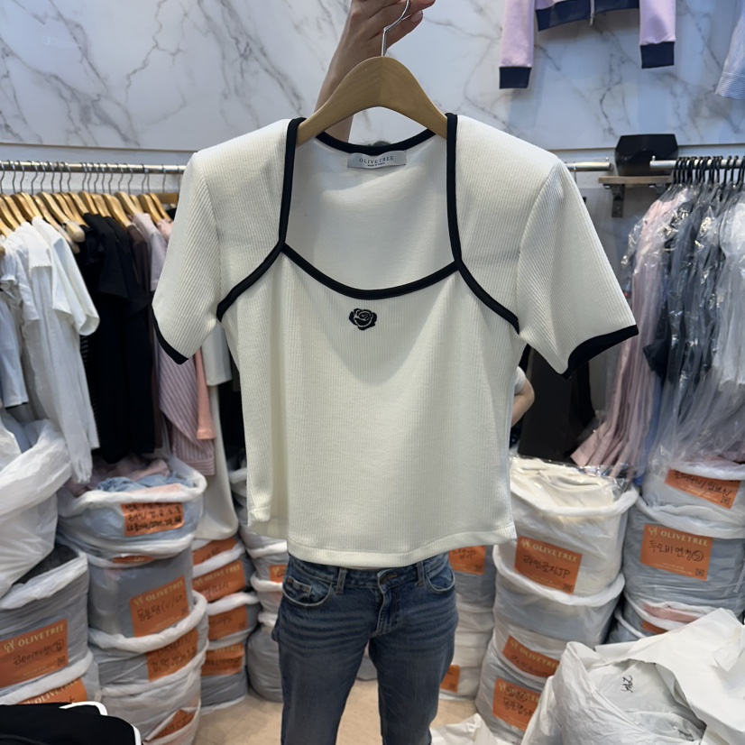 OLIVE TrEE韓國代購女士新品26春夏時尚休閑人氣職業T恤OLIVE TrEET恤圖色1