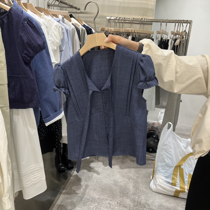 CHAE韓國東大門代購女士新款人氣推薦職業襯衫蕾絲衫褶裥CHAE襯衫/蕾絲衫圖色1