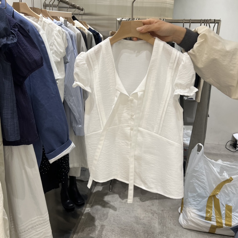 CHAE韓國東大門代購女士新款人氣推薦職業襯衫蕾絲衫褶裥CHAE襯衫/蕾絲衫圖色2