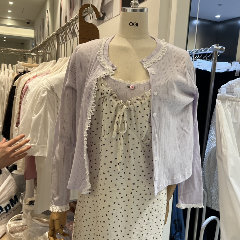 OGI韓國東大門直郵女士新品職業長袖T恤不含內搭羊毛衫鏤空FLat OGI長袖T恤圖色2