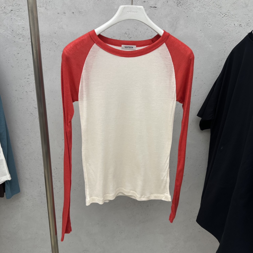 SIXTEEN韓國代購女士新款人氣休閑熱賣時尚長袖T恤插肩袖SIXTEEN長袖T恤圖色1