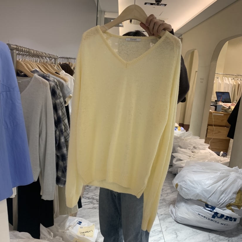 FOREST韓國東大門代購女裝新品26春夏職業推薦人氣針織衫V領FOREST針織衫圖色1