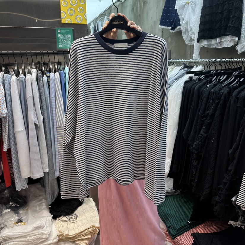 RUNWAY-런웨이韓國東大門直郵女裝新款26春夏時尚長袖T恤RUNWAY長袖T恤圖色1