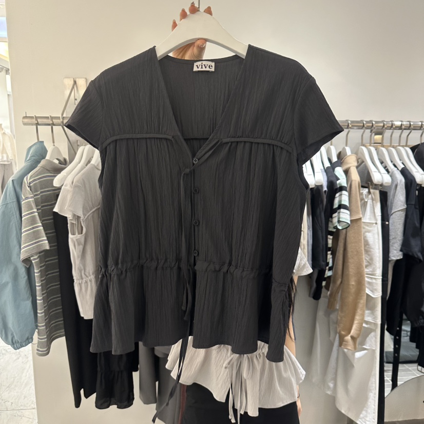 VIVE韓國直郵實拍女裝新款人氣26春夏熱賣時尚襯衫蕾絲衫VIVE襯衫/蕾絲衫圖色3