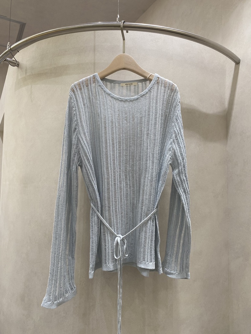 WHO IS SHE韓國直郵女士新品熱賣休閑人氣針織衫含腰繩WHO IS SHE針織衫圖色3