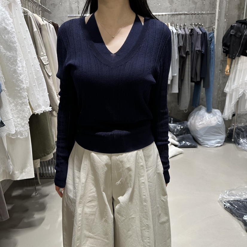 JUNI韓國東大門直郵女裝新品職業人氣熱賣推薦針織衫假兩件my juni針織衫圖色4