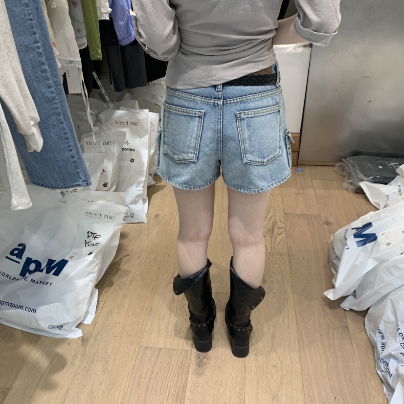 MEET ME韓國直郵實拍女士新品人氣熱賣短褲不含腰帶工裝MEET ME短褲