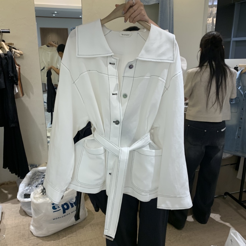 W AND J韓國直郵女裝新款推薦休閑熱賣人氣職業夾克含腰帶W AND J夾克圖色2