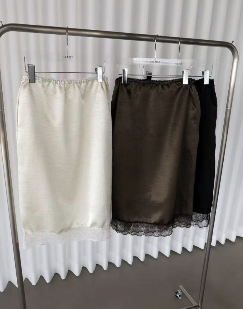 THE REST韓國東大門直郵女士新品時尚休閑半身裙中短裙絲綢THE REST/UNNOEUD半身裙/中短裙圖色2左二色