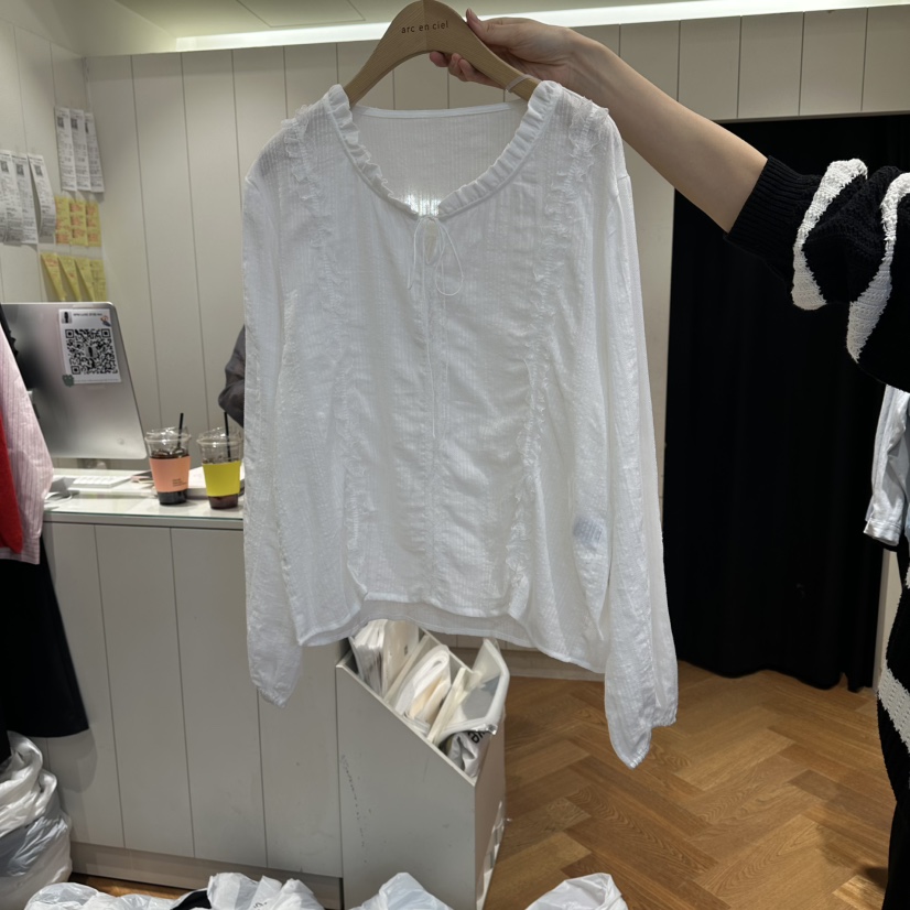 ARC韓國直郵實拍女裝新品人氣時尚休閑熱賣職業襯衫蕾絲衫ARC EN CIEL襯衫/蕾絲衫圖色1