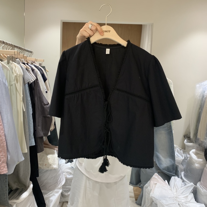 HOWFF韓國直郵實拍女裝新品職業熱賣26春夏襯衫蕾絲衫不含內搭HOWFF襯衫/蕾絲衫圖色2