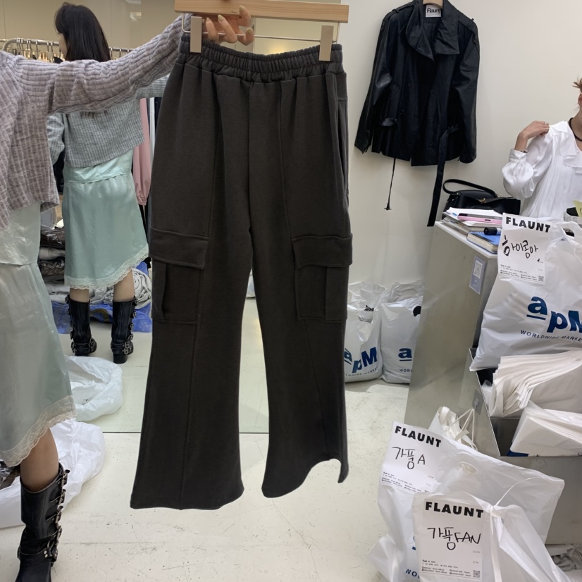 FLAUNT韓國代購女裝新款人氣時尚推薦熱賣26春夏休閑褲喇叭FLAUNT休閑褲