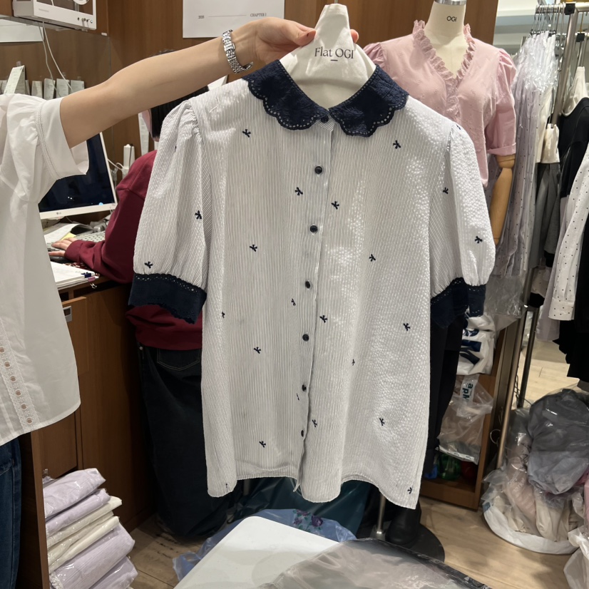 OGI韓國直郵女士新款人氣休閑推薦熱賣26春夏時尚襯衫蕾絲衫FLat OGI襯衫/蕾絲衫圖色2